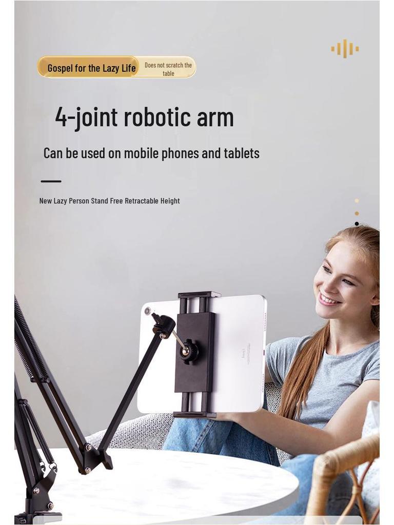 Large Mechanical Arm Phone & Tablet Holder for Bedside or Desktop – Perfect for Streaming & Watching Dramas