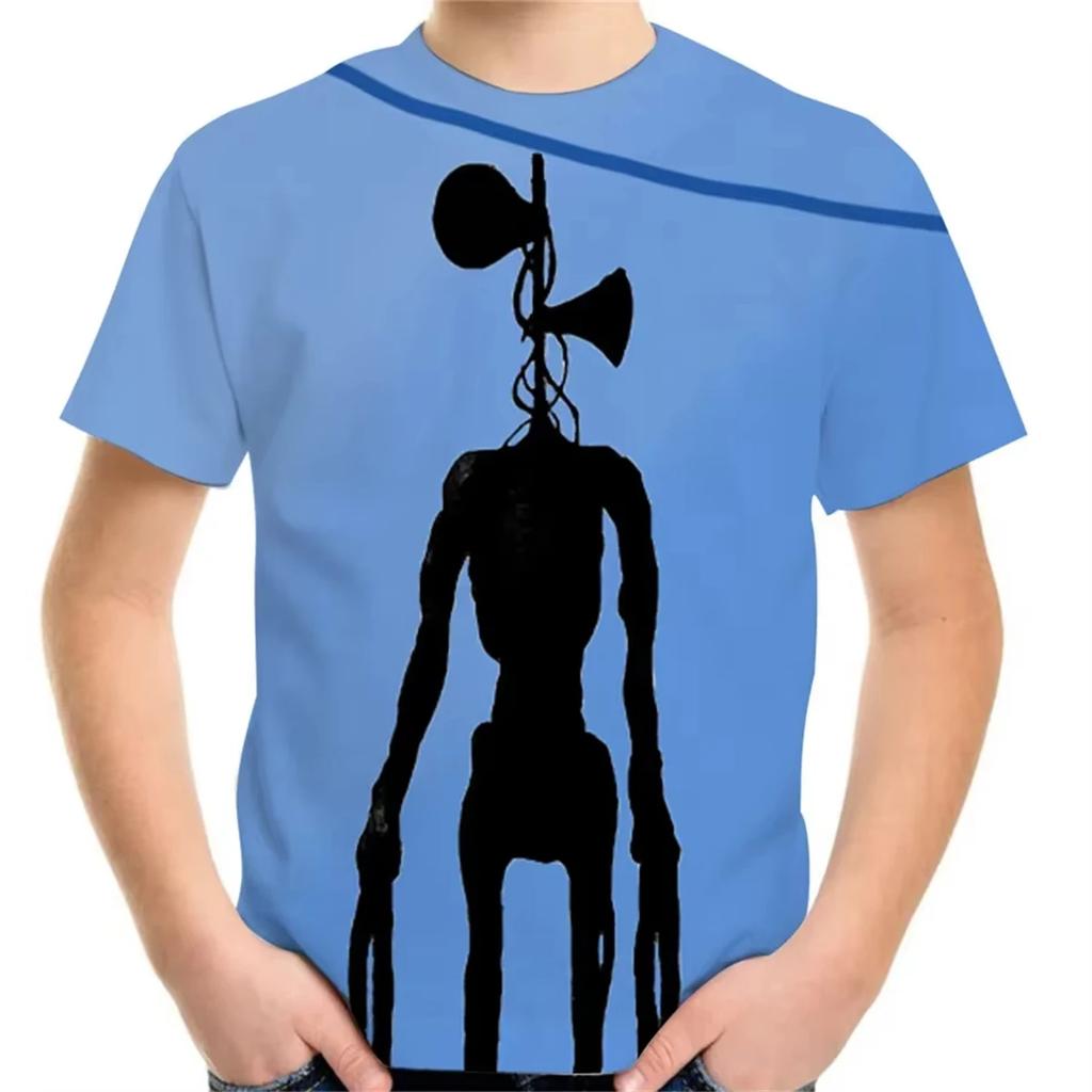 2026 Sommer KI Horror Siren Head 3D Druck Rundhals Kurzarm T-Shirts Mode Lässige Oberteile