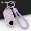 Fashion Tpu Car Key Case Cover Shell For Fiat 500 Ducato Panda 500L Punto Lancia Musa For Citroen Car Keyring Luxury Keychain