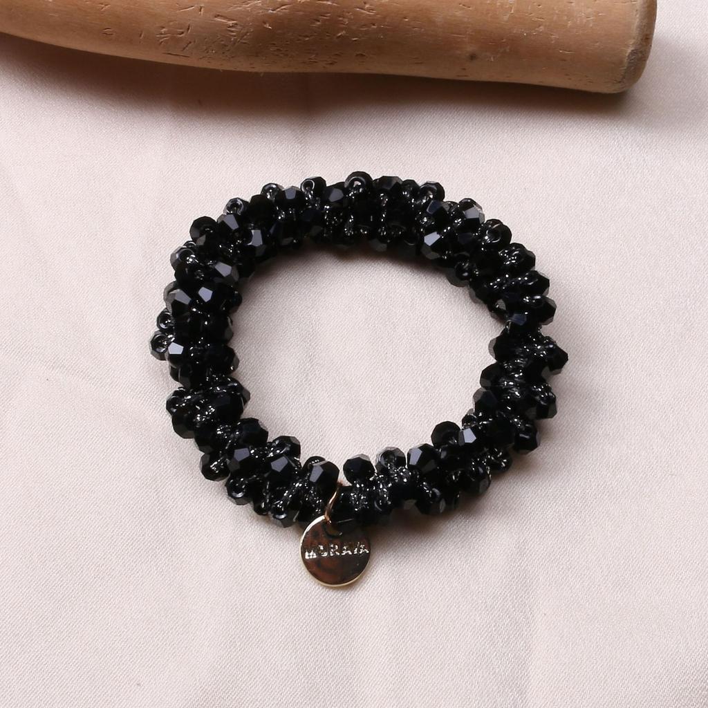 Le Nouvel Élastique à Cheveux de Luxe Léger Diamant d'Eau Écrasé Glacé Haut de Gamme Élastique à Cheveux Socialite et Bracelet Sont des Accessoires Capillaires à Double Usage