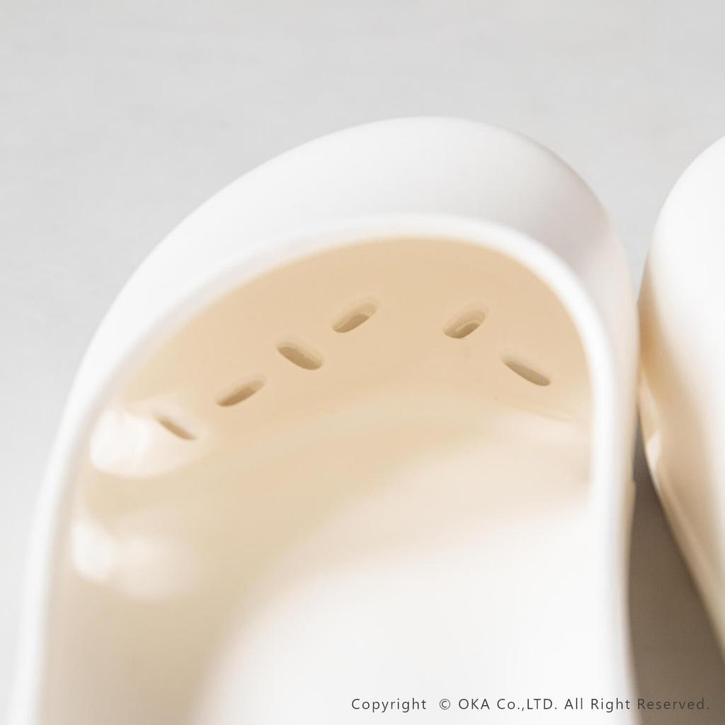 Oka Care Mule Bath Large Slippers, White,