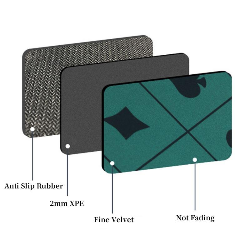 120*60cm Folding Poker Mat Texas Hold'em Poker Rubber Mat Playing Cards Topper for Tables Portable Pokers Table Top Layout