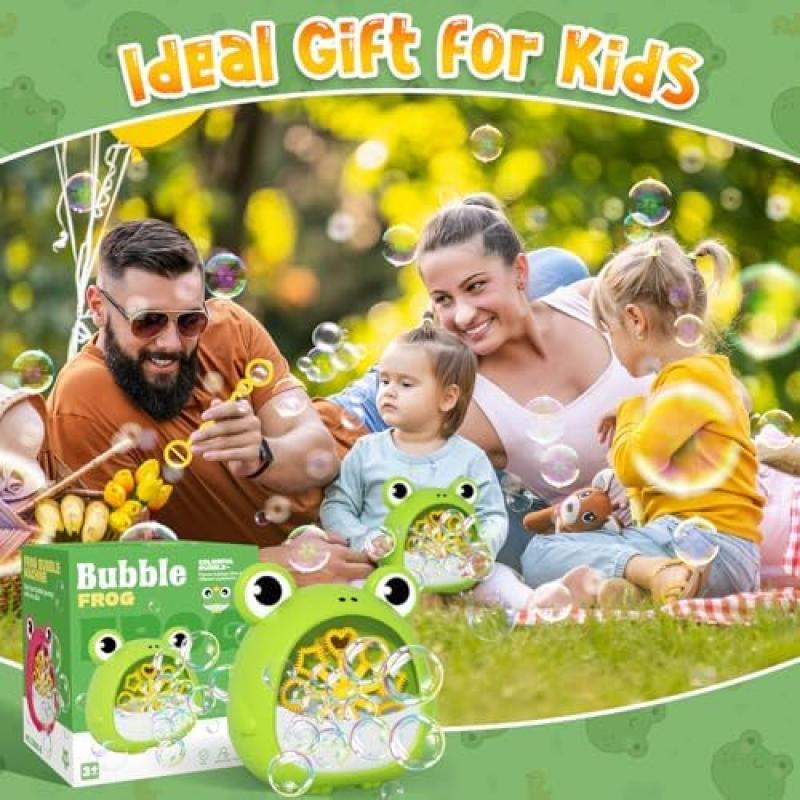 Getatoy Seifenblasenmaschine für Kinder, Automatischer Seifenblasenwerfer mit Seifenblasenlösung, Outdoor-Garten-Hochzeitsspielzeug Geschenk für Jungen Mädchen Alter 3-8