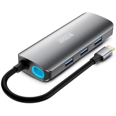 USB-C Hub - URBAN FACTORY - MHC55UF - Metallic-Grau - 17 x 7 x 2 cm - USB-C Schnittstellen