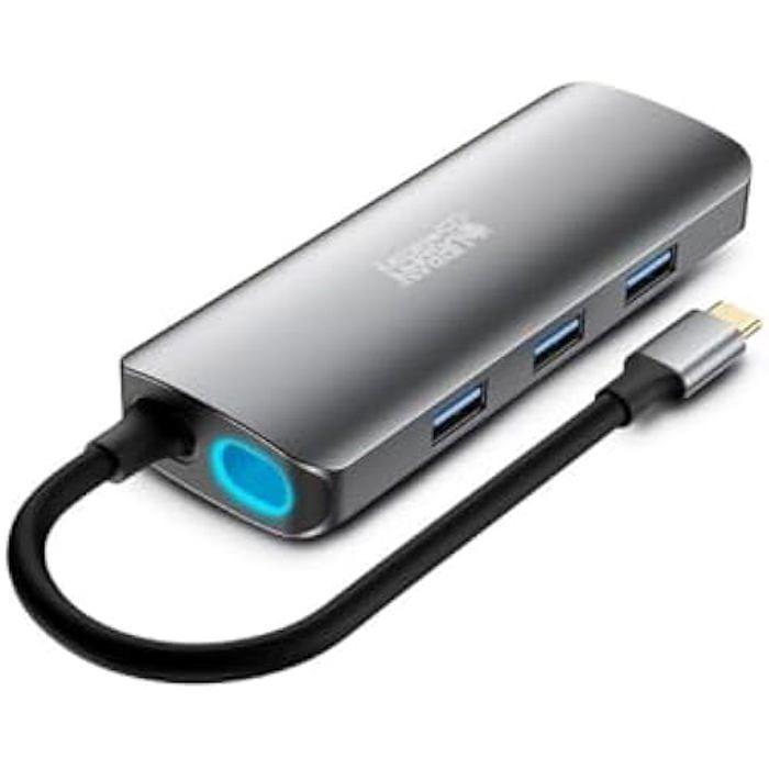 

Hub USB-C - URBAN FACTORY - MHC55UF - Gris métallisé - 17 x 7 x 2 cm - Interfaces USB-C