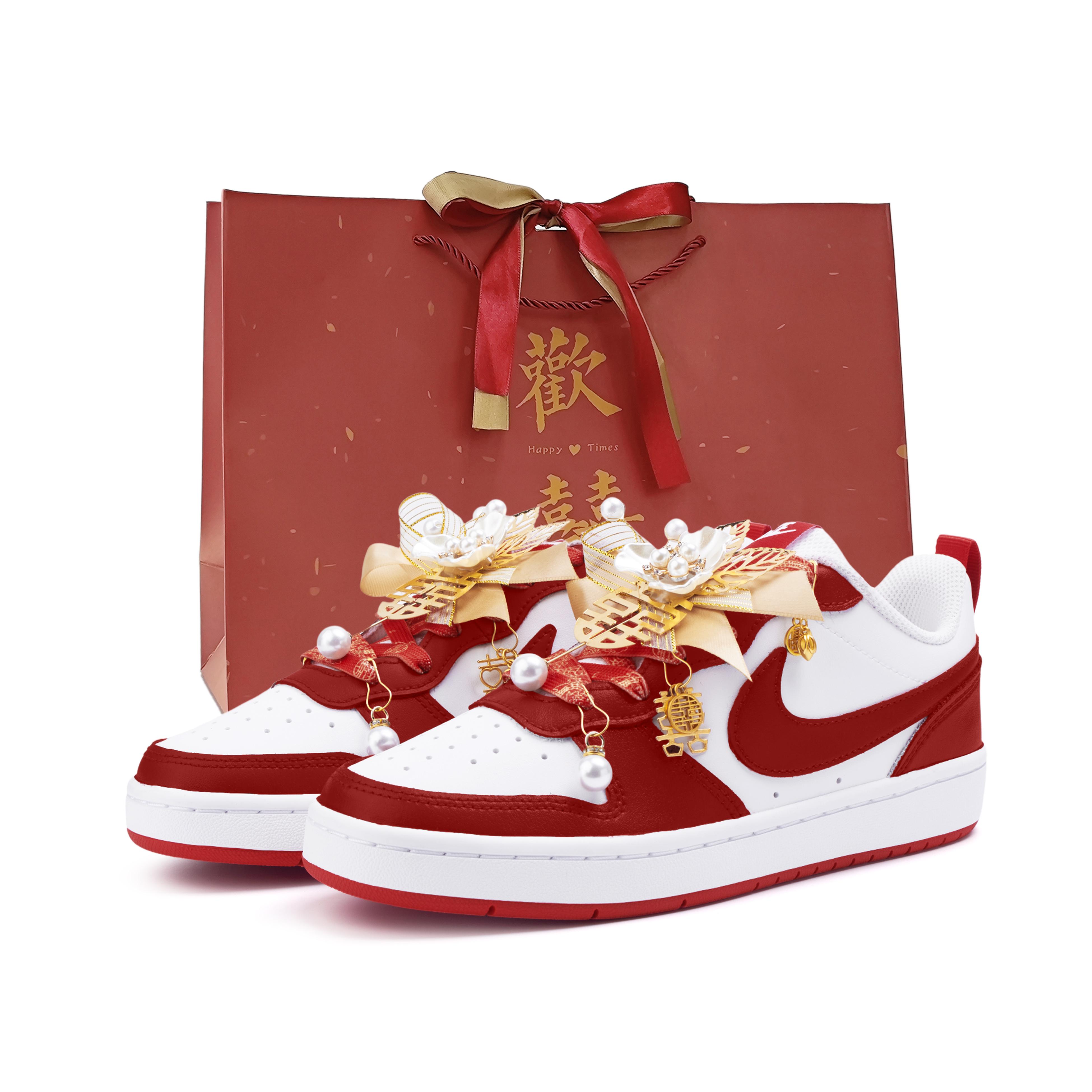 

Nike Court Borough Cushioning, Wear Resistant Low top Skateboard Shoes Women s Red BQ5448-103(Team746-SBOX) 37.5