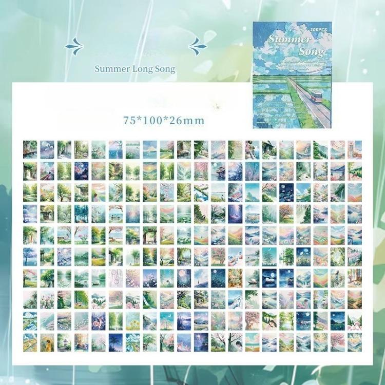 200 listů, materiál pro krajinu, papír, dekorace, deník, album, scrapbooking, materiál, pozadí, papír, odpadky, deníkové potřeby