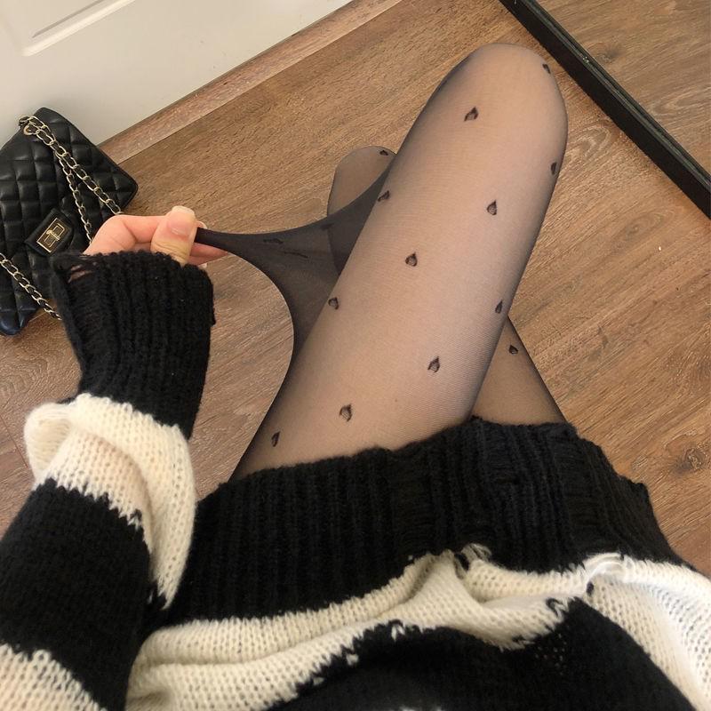 Kadın Siyah Taşlı File Çorap – Trend, Seksi Kesimli, Bahar İçin Parlak Jartiyer