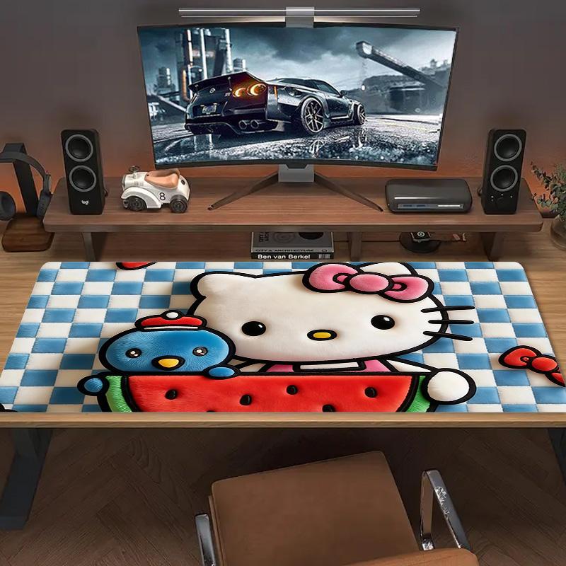 Hello Kitty And Friends Print Cushion Non-slip Laptop Tablet Big Mousepad XXL Mat Mini PC Playmat With Lock edge