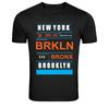 New York BRKLN Bronx Brooklyn Typography Graphic T-Shirt
