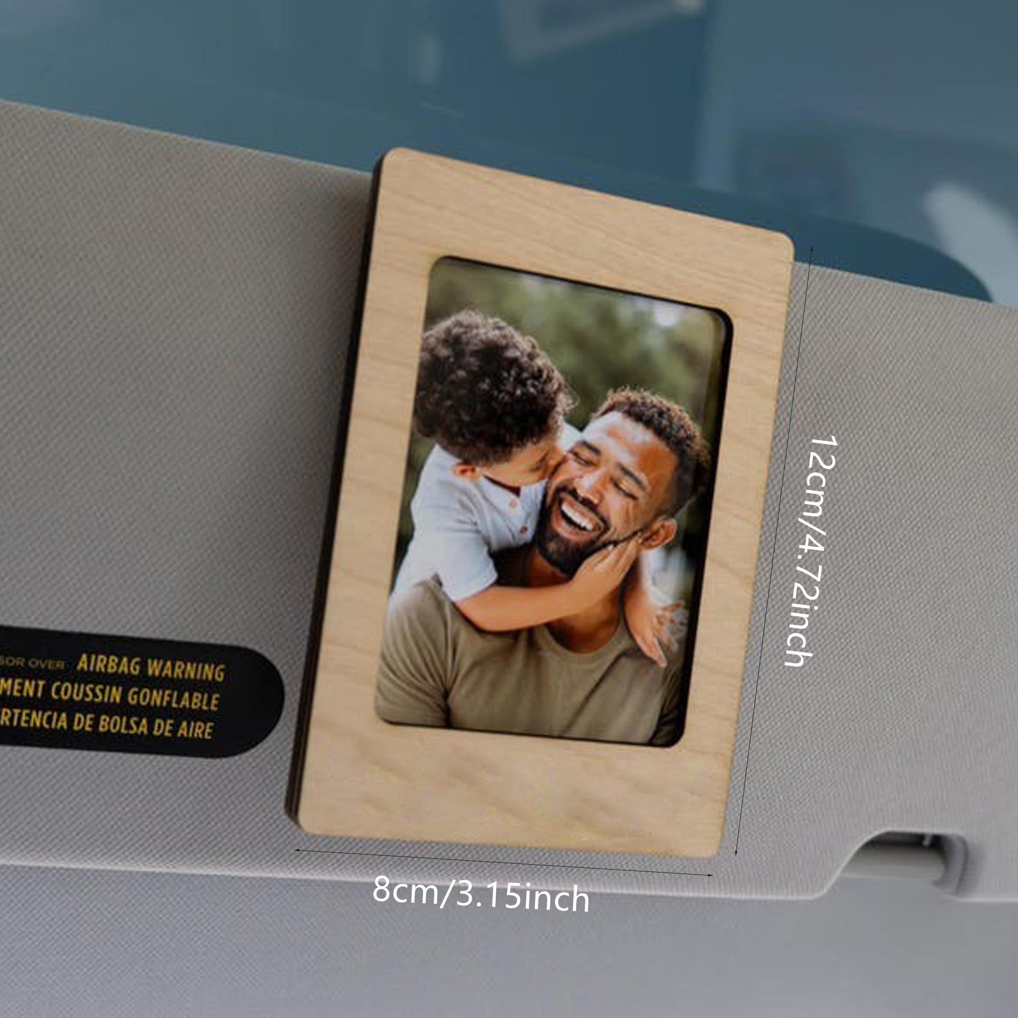 

1 Piece 12cm * 8cm Car Sun Visor Photo Clip, Wooden Mini Photo Frame, Car Interior Decoration Accessory хаки