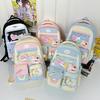 The New Japanese Ins High-value Sweet and Transparent Bag Schoolbag Female Contrasting Color Splicing Large-capacity Backpack