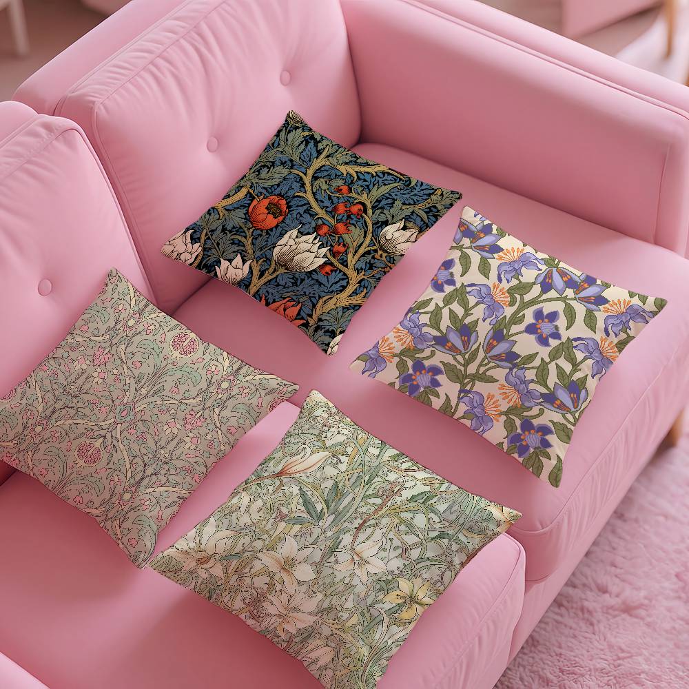 William Morris Floral Pillow Case Pattern Printing Pillowcase Living Room Sofa Cushion Cover Bedroom Room Decor