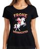 Frohe Weihnachten Weihnachtsmann Einhorn Regenbogen Kinder Lustig Damen T-Shirt