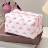 Pink Bow Cosmetic Bag Zipper Makeup Organizer Portable Cosmetic Storage Bag for Women Travel Toiletry Bag Handbag