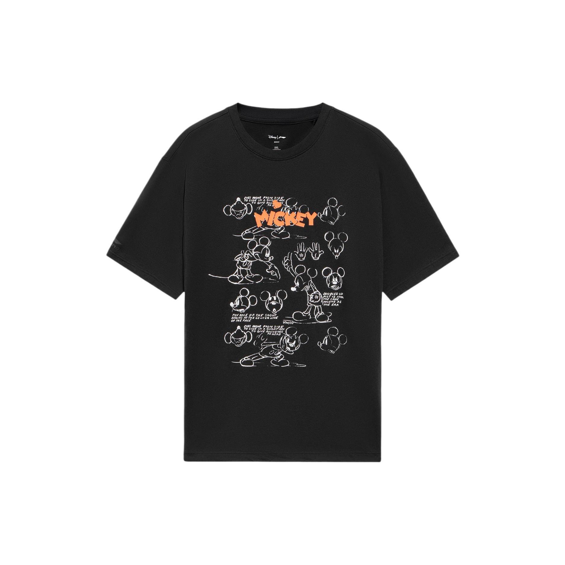 Li Ning x Disney , Disney T Shirt Unisex Black AHSS947-1 L
