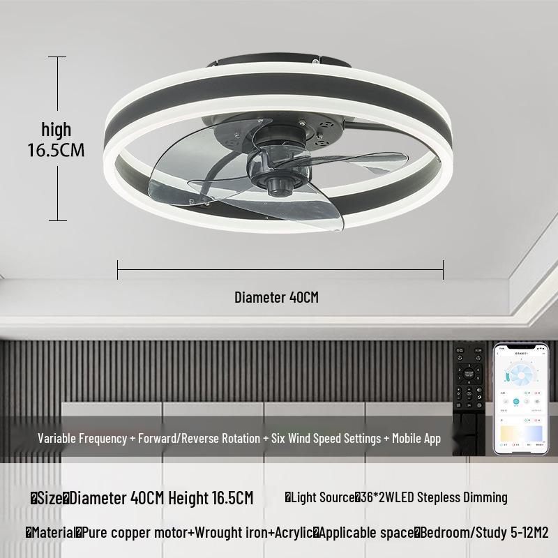 Japanese Style Minimalist Fan Light with Nordic Chandelier for Bedroom or Restaurant