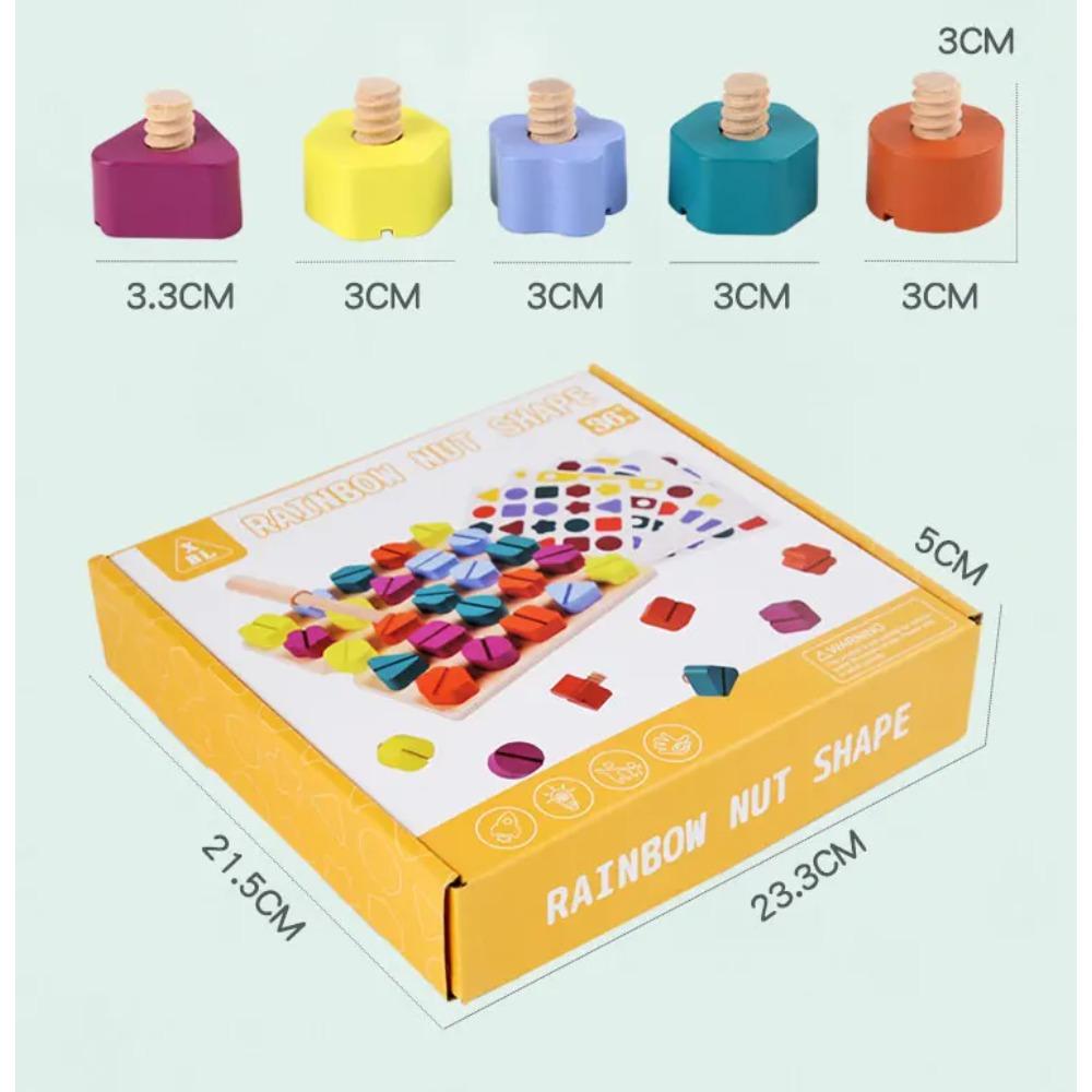 Wooden Screw Disassembly Toys Educational Screw Disassembly Assembly Shape Color Toys Montessori Interactive Game for Baby Gift