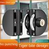 1 Set Double Open Glass Door Lock Stainless Steel Double Bolt Sliding Door Lock Office Glass Door Security Lock Home Hardware