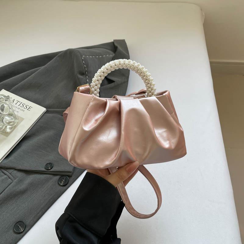 Bag Women's Autumn Niche New Women's Bag Pearl Pleated Cloud Small Handbag One Shoulder Crossbody Mini Bag