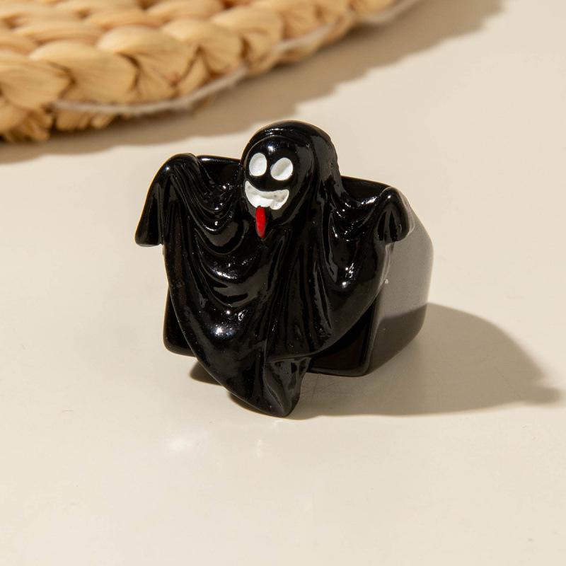 Halloween Creative Resin Ghost Pumpkin Ghost Ring Dark Easter Ring Girl