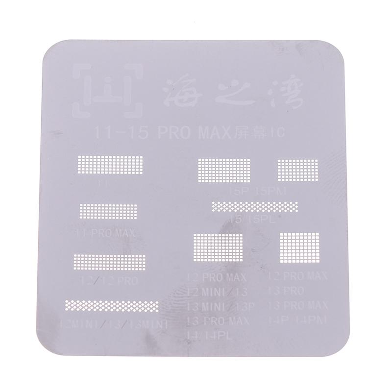 Universal LCD Screen Display IC Protection BGA Reballing Stencils for iPhone 11 12 13 14 15 Pro Max Flex Screen Chip Steel Net