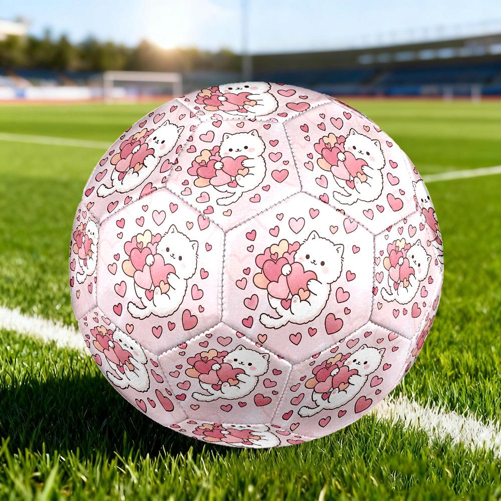 1pc Love Hearts Cat Size 5 Soccer Ball Professional Lightweight Durable Match Training Football Indoor &Outdoor Sports BallTraining Ball Y3