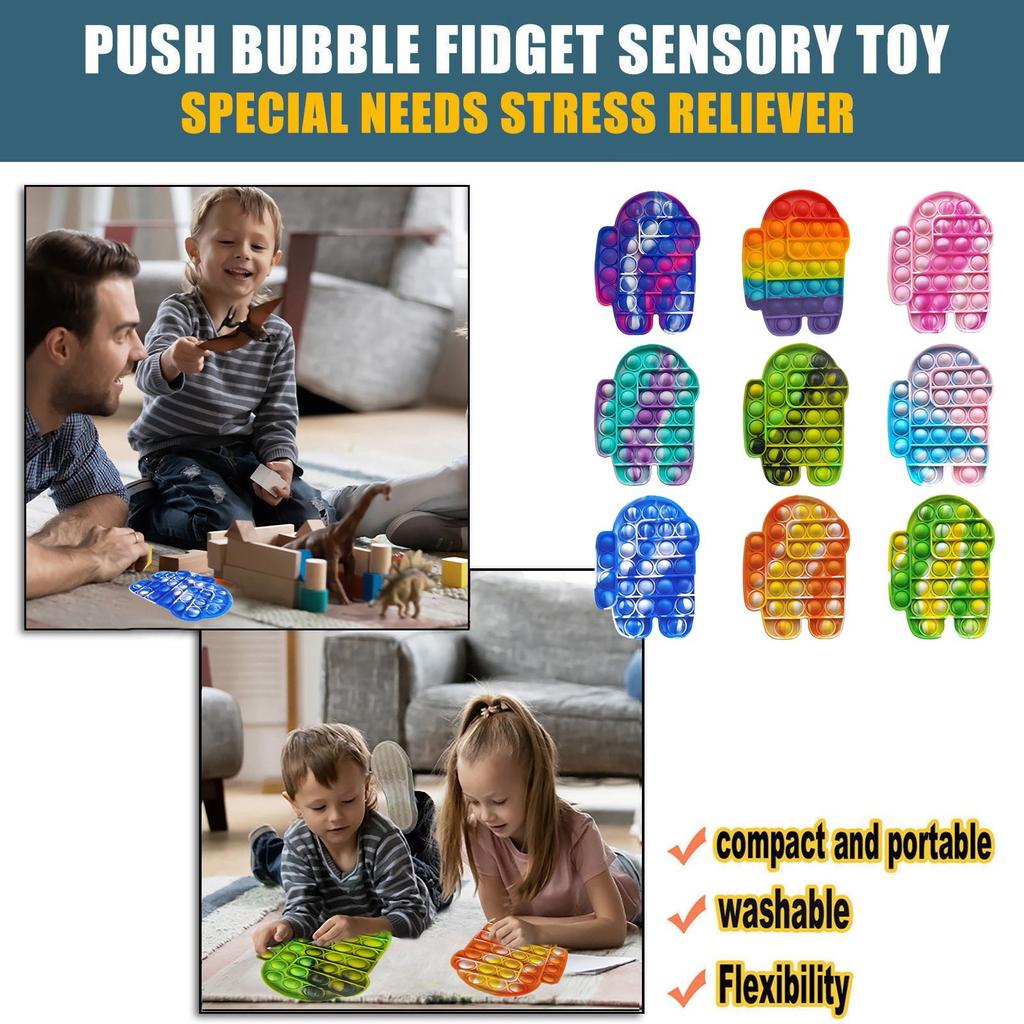 Zabawki sensoryczne Push Bubble, silikonowa zabawka antystresowa