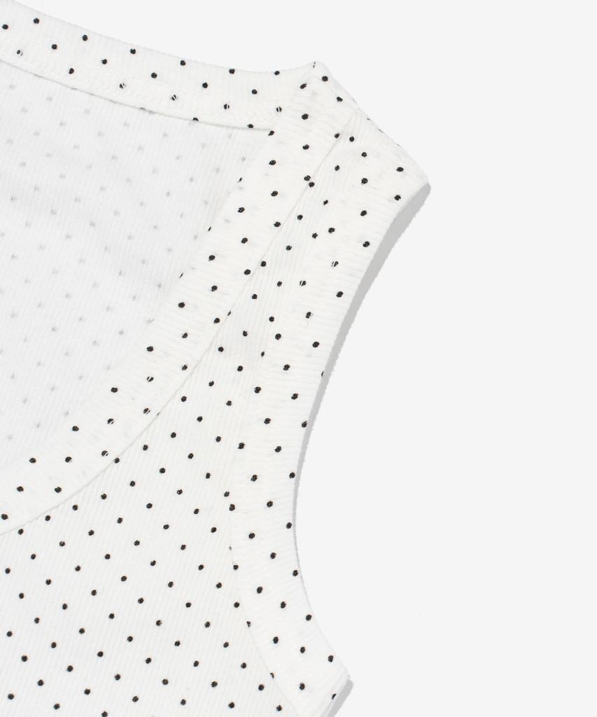 SEOUL APPAREL Dot Round Sleeveless (White)
