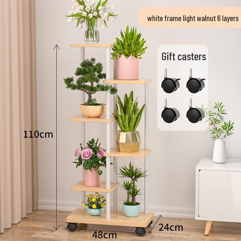 Wrought Iron Multi-Layer Tall Indoor Flower Stand for Living Room or Balcony
