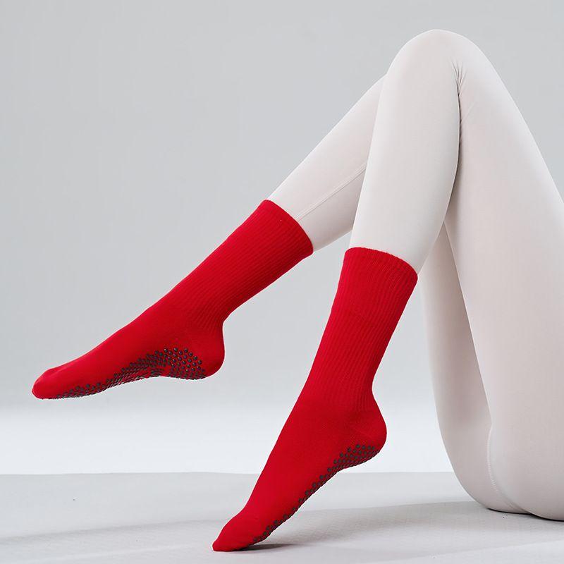 

Носки для пилатеса Гольфы Носки для йоги Нескользящие Профессиональные Женские Носки для фитнес-зала для помещений Взрослые Нескользящие носки для йоги Raspberry Red