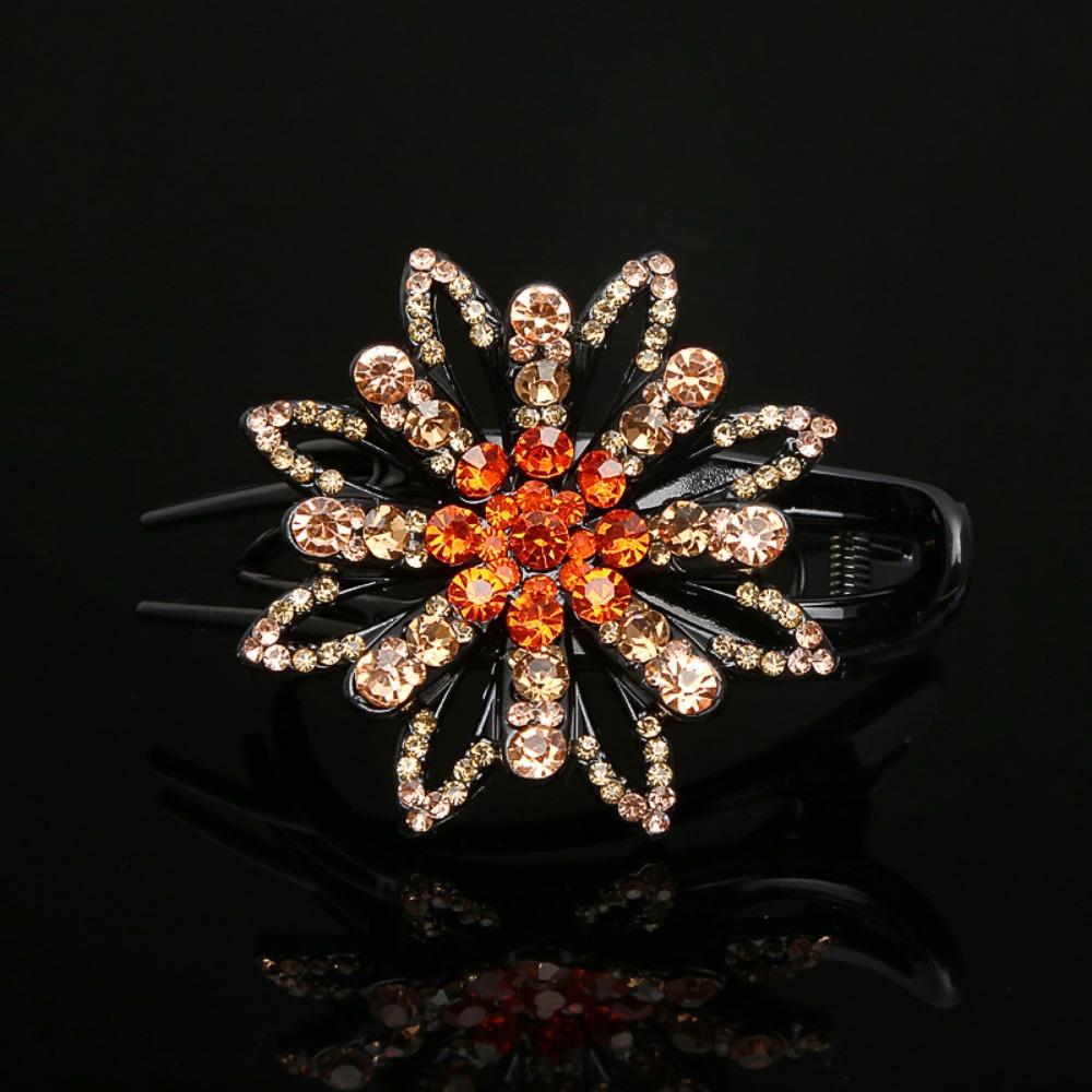 Elegant Rhinestone Hair Claw Clip, Long Acrylic Duckbill Grip for Women, Simple And Sophisticated Hair Accessory