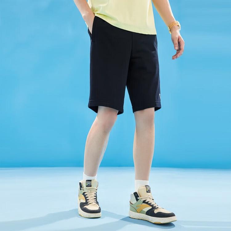 Anta Training Series Logo Mid-Waist Straight Loose Five-Point Shorts Men shorts Basic-Black 952327317-4