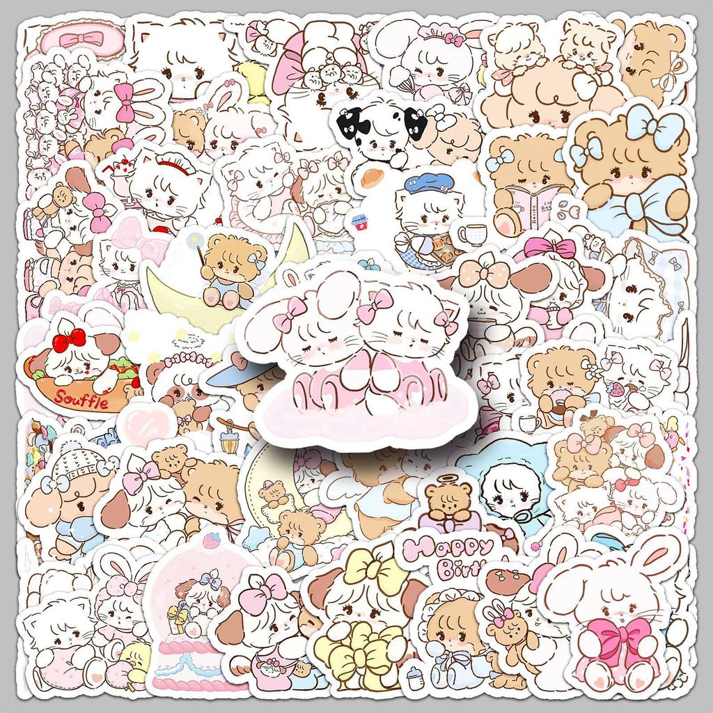 56 Mikko Cartoon Animal Stickers: Cute, Creative, Waterproof for Journals, Phone Cases, Storage Boxes