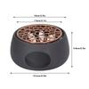 Teapot Warmer Base Ceramic Candle Heater Tea Coffee Milk Light Warmer with Purple Iron Pad for Home Black