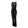 Fashion Women Summer Solid Casual Sleeveless Strapless Broad-Legged Jumpsuit