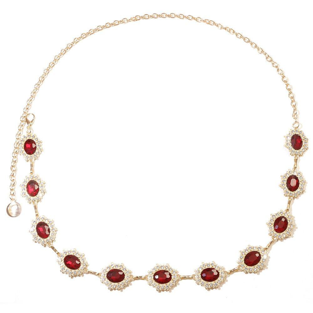 Gold Rhinestone Belly Belts Silver Y2K Waistband Simple Colorful Crystal Waist Chain Women
