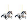 Yousheng 2D Horse Car Rear View Mirror Charm Acrylic Christmas Tree Hanging Pendant Auto Mirror Accessories for Women Girls