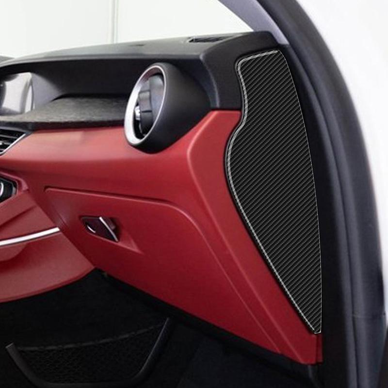 Dashboard Sides Decoration Patch Carbon Fiber Car Stickers For Alfa Romeo Stelvio 2016- Interior Accessories