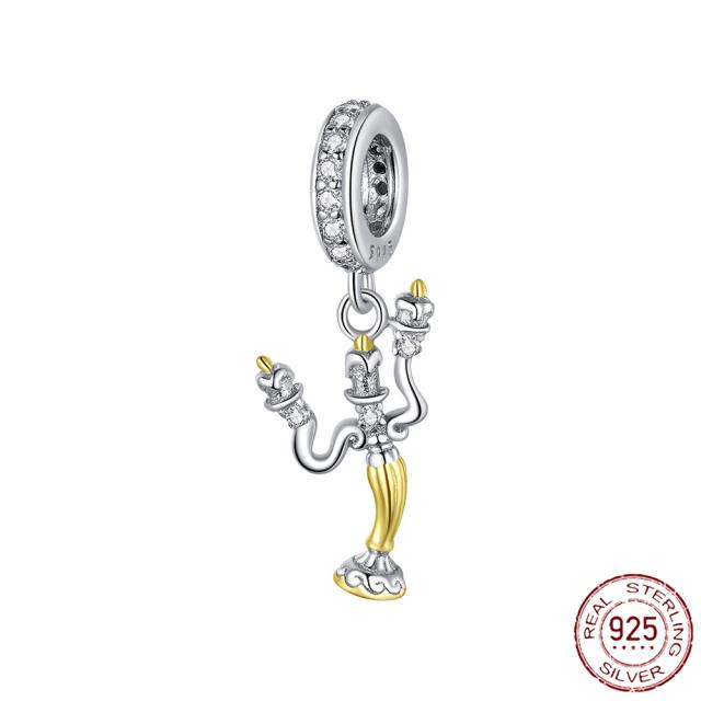 925 Sterling Silver   Autumn New Charm Flower Pink Series Charm Beads Fit Original Bracelets Women Jewelry