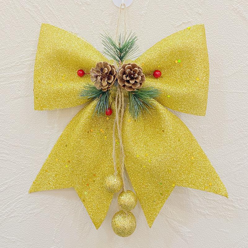 Große goldene Glitzer-Weihnachtsschleife Ornament - Mehrfarbige Optionen, Exklusives Design