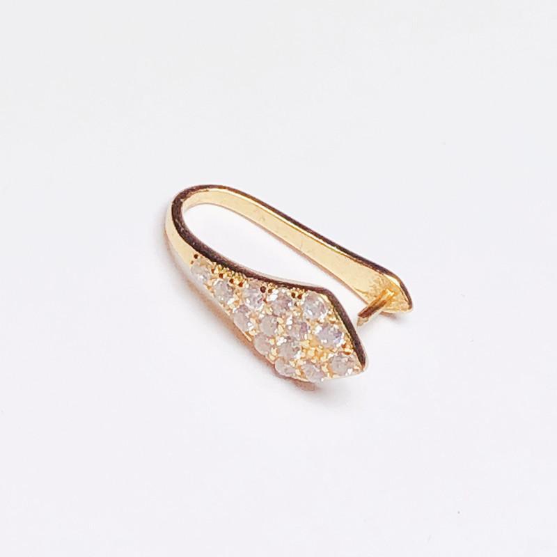 S925 Sterling Silver Jadeite & Amber Safety Clip Pendant