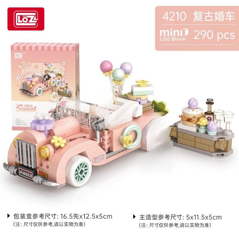 Cartoon Mini Car Building Blocks Desktop Decoration Birthday Gift Creative Toy Block Set for Children