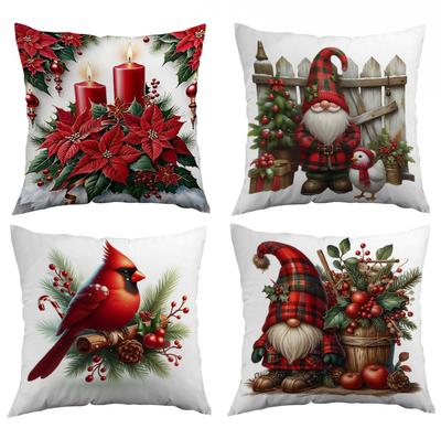 Christmas Pillow Cover Christmas Tree Elk Snowman Print Pillow Cover Home Decoration Cushion Cover