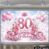 2D Sweet Pink Rose 80th Birthday Photography Backdrop