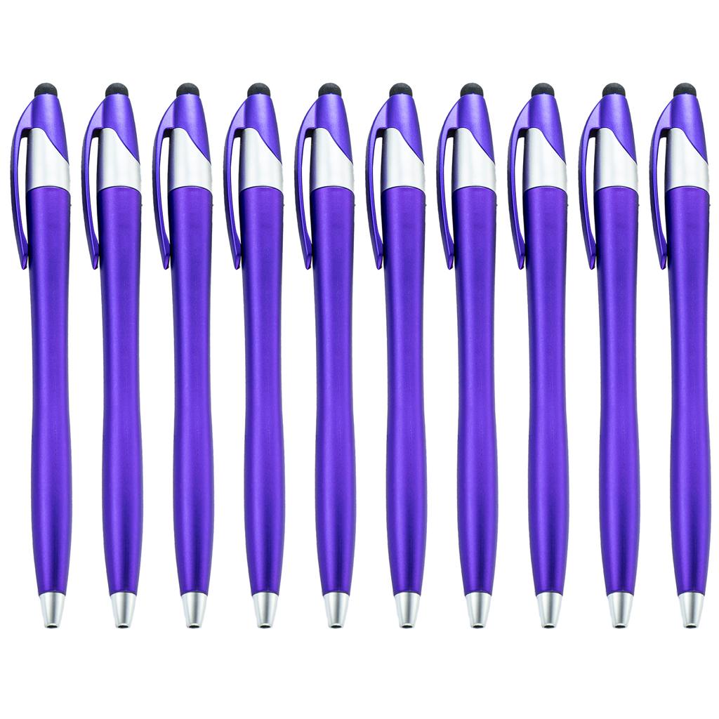 10Pieces 2-in-1 Ballpoint Pen with Stylus Tip Touching Screen Pen Retractable Ballpoint Pen Write Smoothly for Adult
