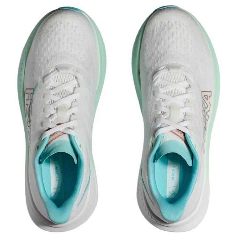 HOKA  Mach 6 Frost Aqua Women Sneakers White Rose-Gold 1147810-FTRS
