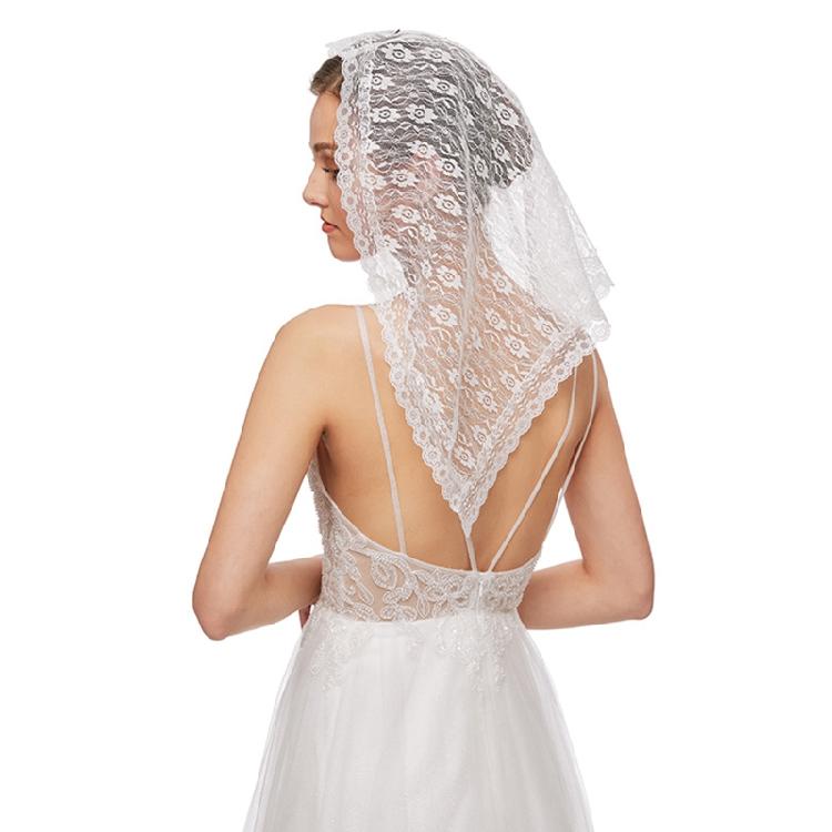 Lace Mantilla Veil Soft & Comfortable Floral Design for Head Covering for Women