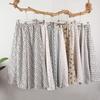 Cool cotton culottes, wide-leg pants, loose and drape, walking pants for home wear, thin legs, floral big swing a-word long skirt