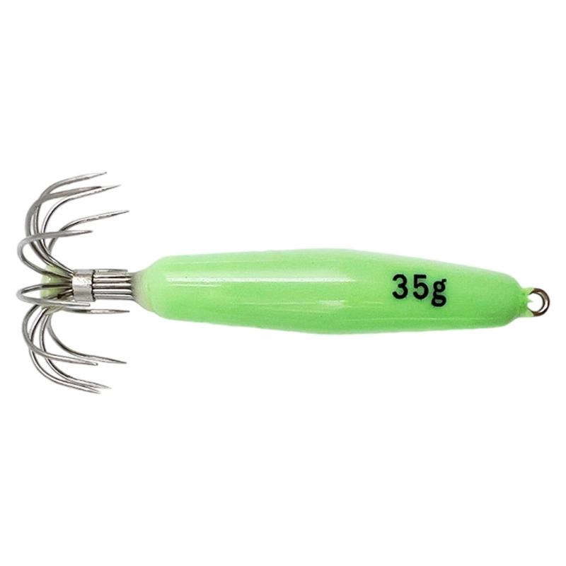 Multiple Hook Squid Fishing Lures Glow In Dark Coating Precisions Weight Marking For Performances